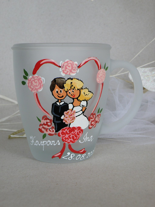 Personalized wedding cup Portrait